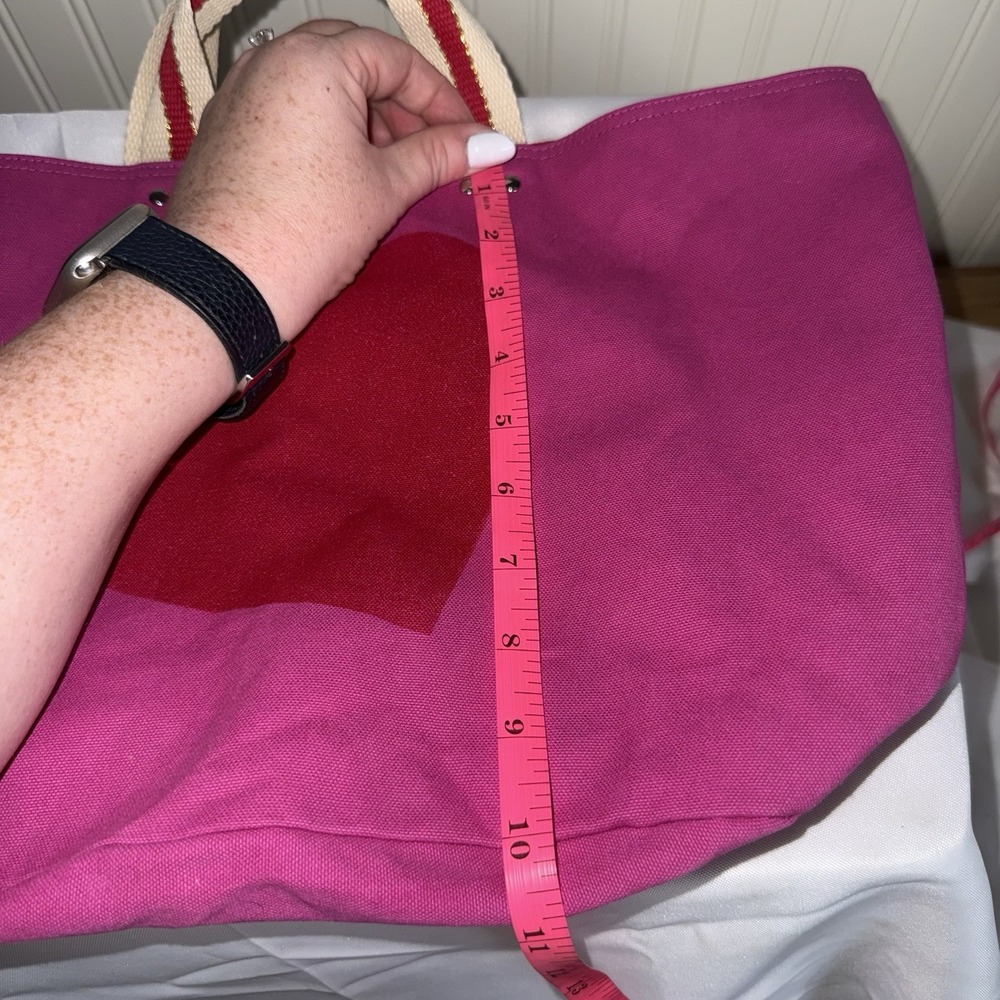 Pink Hazel Heart Pink Tote Bag Hot Pink Red All You Knit Is Love Canvas Cotton - Picture 10 of 15